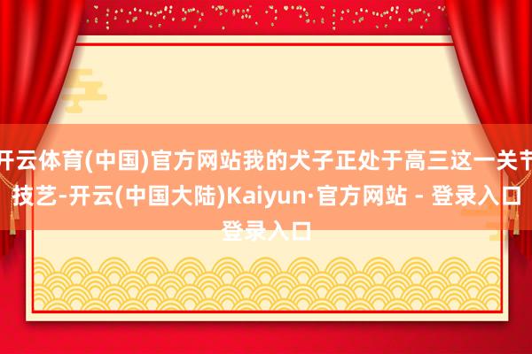 开云体育(中国)官方网站我的犬子正处于高三这一关节技艺-开云(中国大陆)Kaiyun·官方网站 - 登录入口