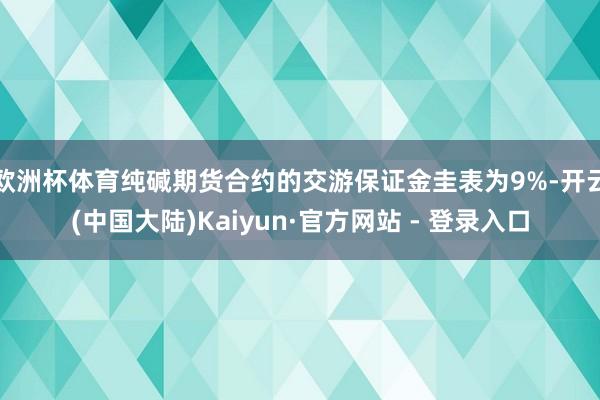 欧洲杯体育纯碱期货合约的交游保证金圭表为9%-开云(中国大陆)Kaiyun·官方网站 - 登录入口