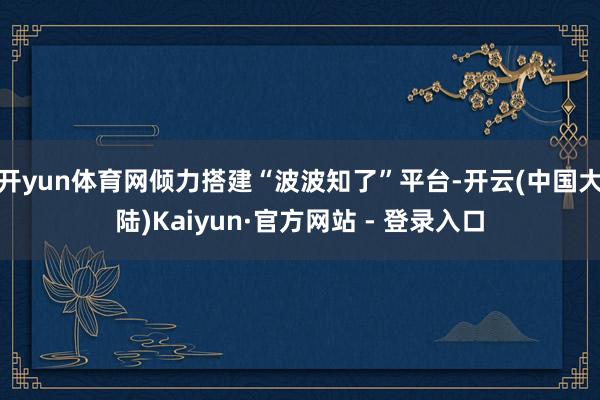 开yun体育网倾力搭建“波波知了”平台-开云(中国大陆)Kaiyun·官方网站 - 登录入口